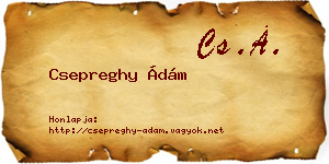 Csepreghy Ádám névjegykártya